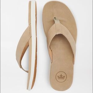 Peter Millar Men’s Hyperlight Slide Nubuck Flip Flop size 11 in Stone